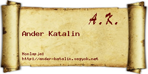 Ander Katalin névjegykártya